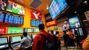 Experience the excitement of sports betting at bet994.net with vibrant energy and engaged participants.