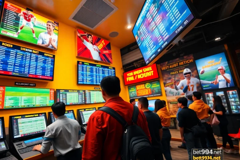 Experience the excitement of sports betting at bet994.net with vibrant energy and engaged participants.