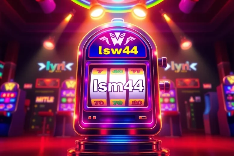 Explore the captivating lsm44 slot machine in a vibrant digital casino environment, highlighting its features.