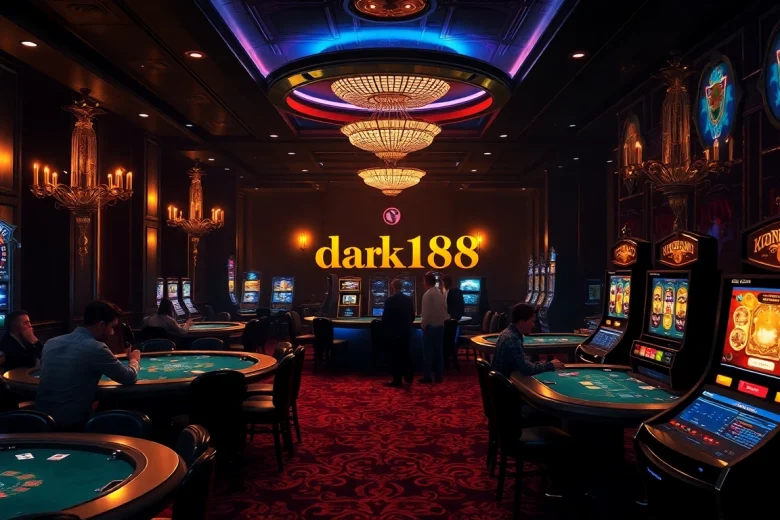 Engage with dark168's vibrant casino atmosphere, showcasing players enjoying thrilling games in a luxurious setting.