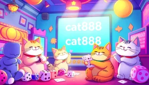 Experience the lively cat-themed gaming environment at cat888, featuring playful characters and vibrant colors.