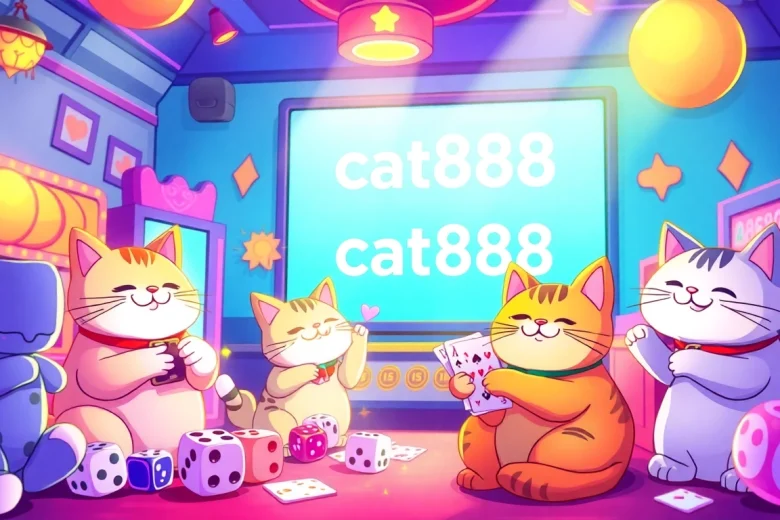 Experience the lively cat-themed gaming environment at cat888, featuring playful characters and vibrant colors.