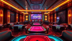 wings789 integrated casino lounge featuring modern gaming experiences and vibrant ambiance.