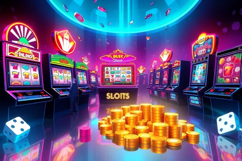 Experience the excitement of ทดลองเล่นสล็อต with vibrant slot game visuals and thrilling atmosphere.